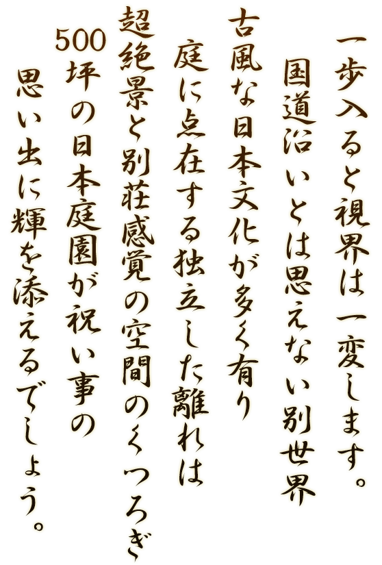 一歩入ると視界は一変します。